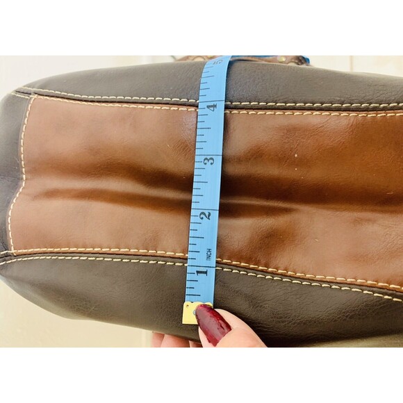 RELIC Animal Print Circular Black/Brown Hobo Crossbody Faux Leather Bag - Picture 9 of 11